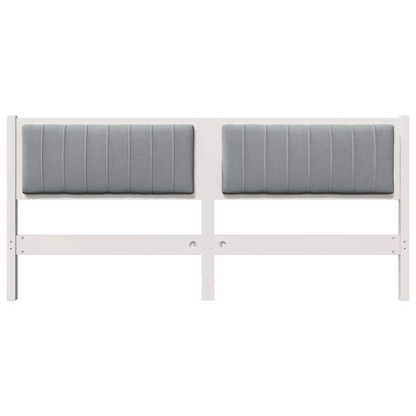 vidaXL Polsterdatud voodiots peaga Valge 180 cm Tahke m&auml;nd