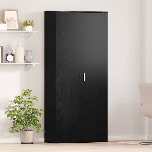 vidaXL Highboard Must tamm 80 x 35 x 180 cm Tehispuit