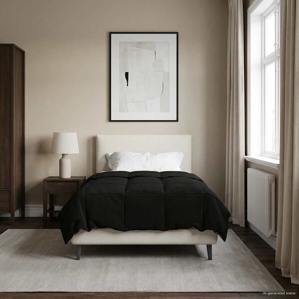 vidaXL T&auml;ispika aasta tekk Rapistatud Must 135 x 200 cm Mikrokiud