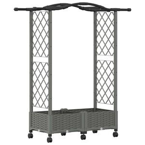 vidaXL T&otilde;stetud Padi Kase ja Katusega Helehall 124 x 40 x 129 cm PP