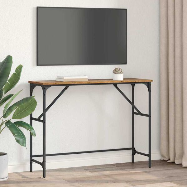 vidaXL Konsoollaud Vana puit 100 x 32 x 75 cm Tehispuit