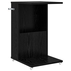 vidaXL K&uuml;lglaud rattaga Must tamm 40 x 35 x 60 cm Tehispuit