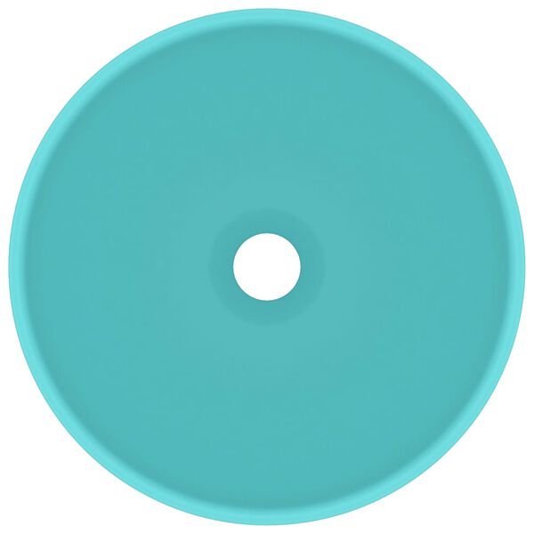 vidaXL valamu ümar, matt heleroheline, 32,5 x 14 cm, keraamiline