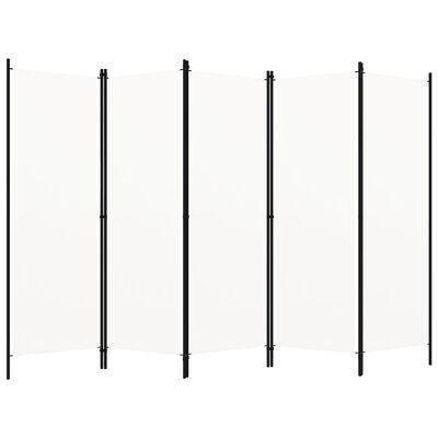 vidaXL 5 paneeliga ruumijagaja, valge, 250 x 180 cm