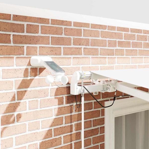 vidaXL K&auml;igukohandatav varikatus LED -ribatuledega Valge 300 x 250 cm