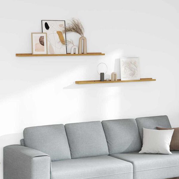 vidaXL Seinariiul riiuliga 2 pcs Beež 115 x 9 x 3 cm Tehispuit