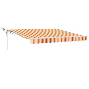 vidaXL Kokkuvolditav varikatus Kollane ja oranž 300 x 250 cm Pol&uuml;ester