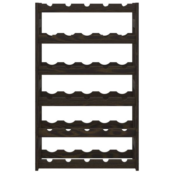 vidaXL veiniriiul 30 pudelile, must, männipuit