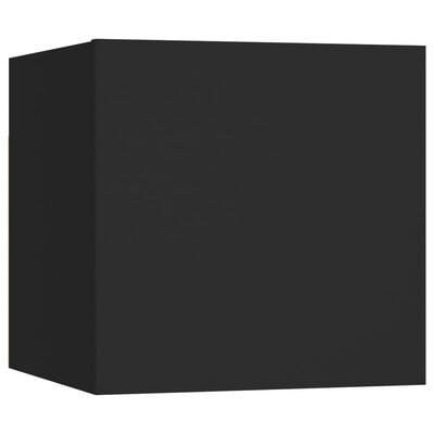 vidaXL seinale kinnitatavad telerikapid, 4 tk, must, 30,5x30x30 cm