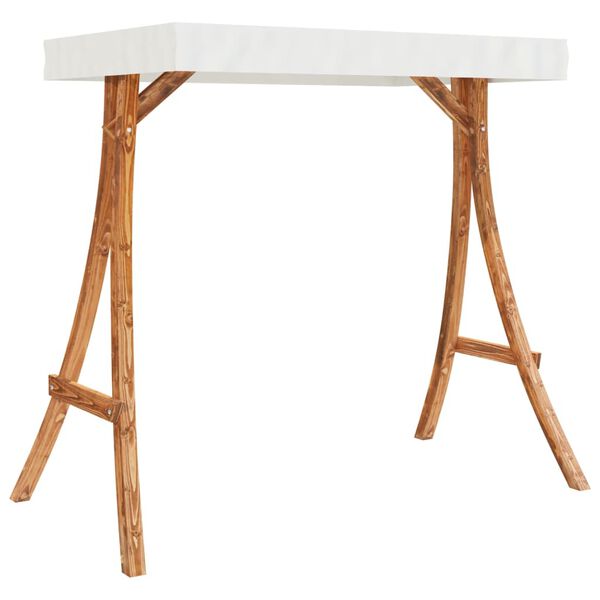 vidaXL aiakiige raam, kreemjas katus, painutatud puit