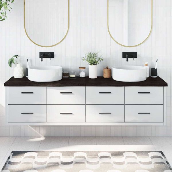 vidaXL vannitoa tasapind, tumepruun, 200x50x(2-4)cm töödeldud täispuit