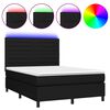 vidaXL kontinentaalvoodi madrats ja LED, must, 140x190 cm, kangas