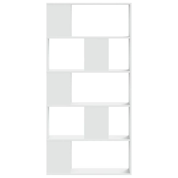 vidaXL raamaturiiul 5-korruseline, valge, 80,5x23,5x162,5 cm tehispuit