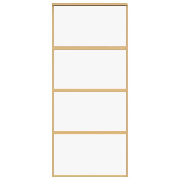 vidaXL liuguks, kuldne, 90x205 cm, l&auml;bipaistev ESG-klaas ja alumiinium