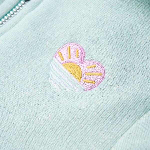 Laste dressipluus, luku ja kapuutsiga, hele mündiroheline, 116