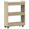 vidaXL ratastega kapp, Sonoma tamm, 60 x 22 x 79 cm, tehispuit