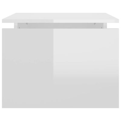 vidaXL kohvilaud, kõrgläikega valge, 68x50x38 cm, puitlaastplaat