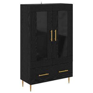 vidaXL K&otilde;rgushein Must tamm 69,5 x 31 x 115 cm Kunstlik puit ja klaas