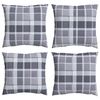 vidaXL V&auml;li patja Ruuduline 4 pcs Hall ruuduline 50 x 50 cm kangas