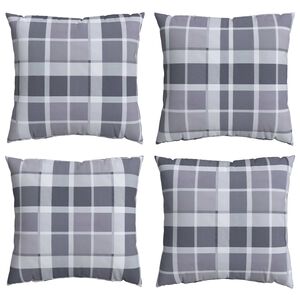 vidaXL V&auml;li patja Ruuduline 4 pcs Hall ruuduline 50 x 50 cm kangas