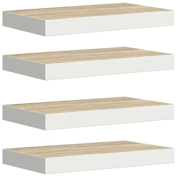 vidaXL seinariiulid, 4 tk, tamm ja valge, 50 x 23 x 3,8 cm MDF