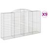 vidaXL kaarekujulised gabioonkorvid 9 tk, 300x50x160/180 cm, raud