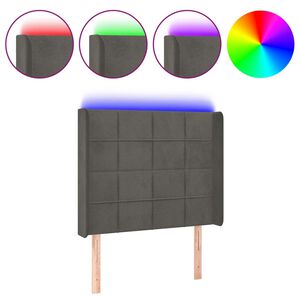 vidaXL LED-voodipeats, tumehall, 83x16x118/128 cm, samet