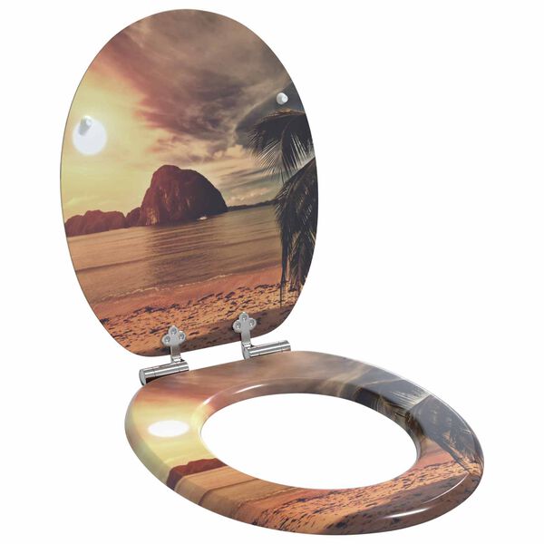 vidaXL Pehme sulgumise tualettruumi istmed Oranž 44 x 38 cm MDF plaat