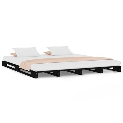 vidaXL kaubaalustest voodi, must, 150 x 200 cm, männipuit