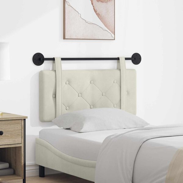 vidaXL Rippuv Peatoe Seinale kinnitatav cream 90 x 55 x 5 cm Samet