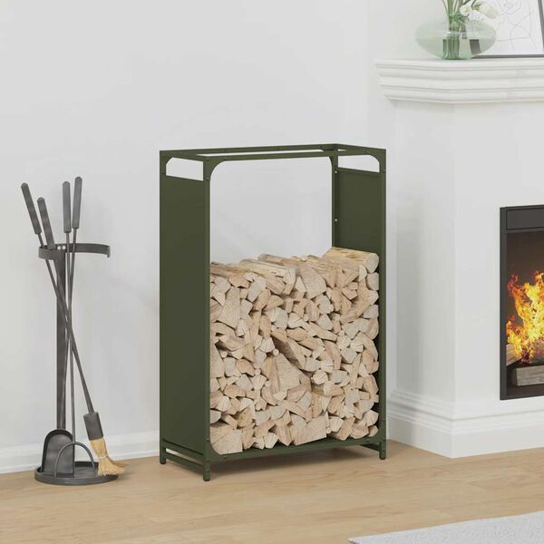 vidaXL K&uuml;ttepuurest Oliivroheline 60x28x90 cm K&uuml;lmvaltsitud teras