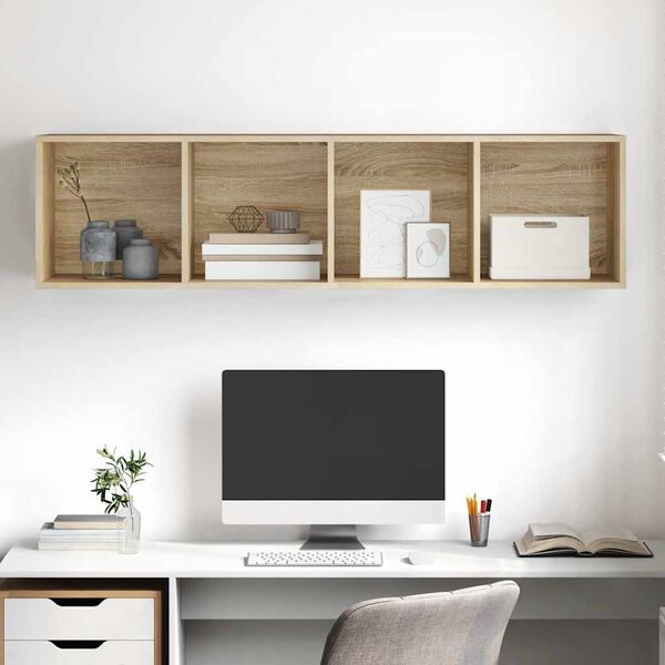 vidaXL seina telerikapp, Sonoma tamm, 37 x 37 x 142,5 cm, tehispuit