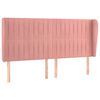 vidaXL voodipeats servadega, roosa, 183x23x118/128 cm, samet