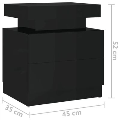 vidaXL öökapp, kõrgläikega must, 45 x 35 x 52 cm, puitlaastplaat
