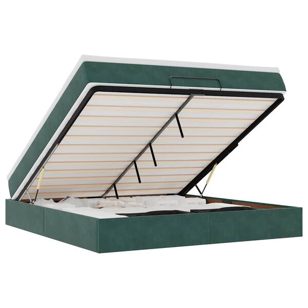 vidaXL ottomani voodi madratsiga, tumeroheline, 180x200 cm, samet