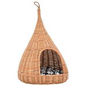 vidaXL kassimaja pehmendusega, 40 x 60 cm looduslik paju tipi telk