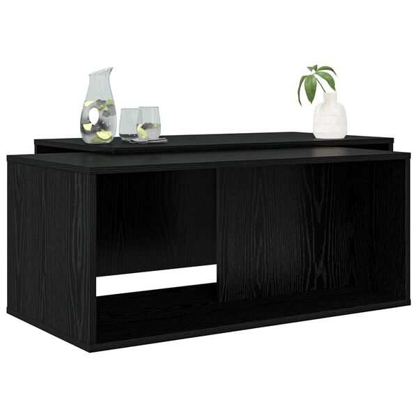 vidaXL Kohvilauda komplekt 2 pcs Must tamm Tehispuit