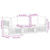 vidaXL 3-osaline aiadiivanikomplekt patjadega, akaatsiapuit