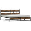 vidaXL metallist voodiraam ilma madratsita suitsutatud tamm 180x200 cm