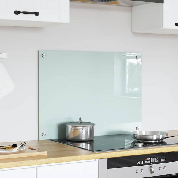 vidaXL Kögi Splashback Valge 70 x 50 cm karastatud klaas