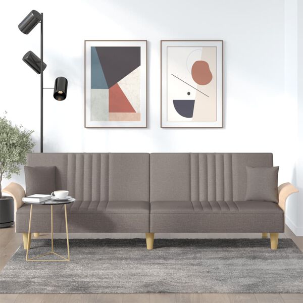 vidaXL diivanvoodi k&auml;etugedega, pruunikashall, kangas