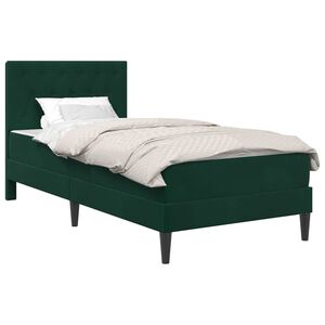 vidaXL Voodiraam madratsiga peaga Tume rohelise 80 x 200 cm Samet