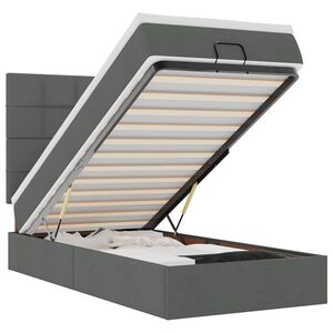 vidaXL Ottomani voodi madratsi ja LED, tumehall, 80x200cm, kangas