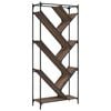 vidaXL raamatualus, pruun tamm, 79 x 30 x 180 cm, tehispuit ja metall