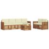 vidaXL Diivanikomplektid 7 pcs Looduslik ja kreem Tugev akatsiapuu