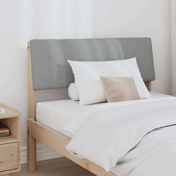 vidaXL Polsterdatud voodiots Helehall 90 cm Tahke m&auml;nd