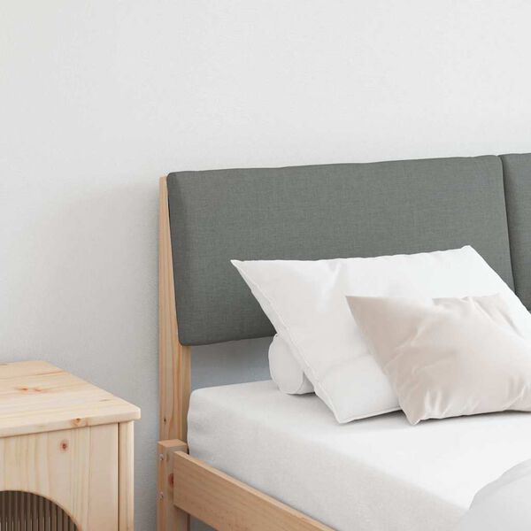 vidaXL Polsterdatud voodiots Tumehall 140 cm Tahke m&auml;nd