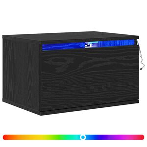 vidaXL Seinale kinnitatav &ouml;&ouml;kapp Must tamm 50 x 36 x 30 cm Tehispuit