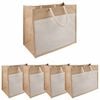 vidaXL Džuut k&auml;ekotid taskuga 5 Looduslik ja Valge 42 x 33 x 19 cm