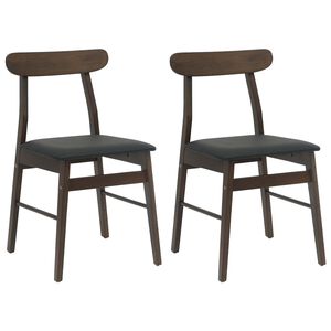 vidaXL S&ouml;&ouml;gitool 2 pcs Tumepruun ja Must Paks Kautsukipuit